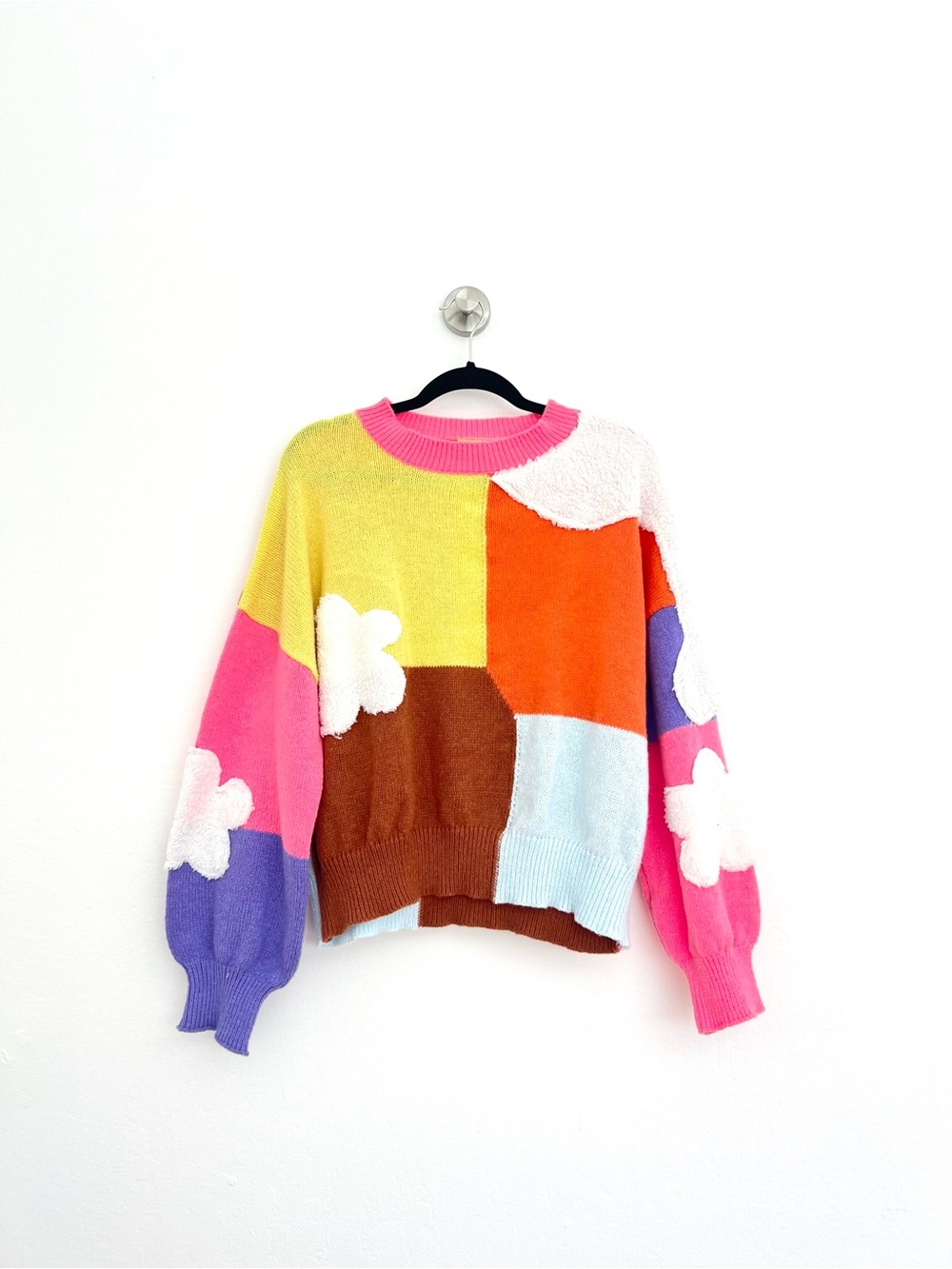 Colorful Color Block Cloud Sweater